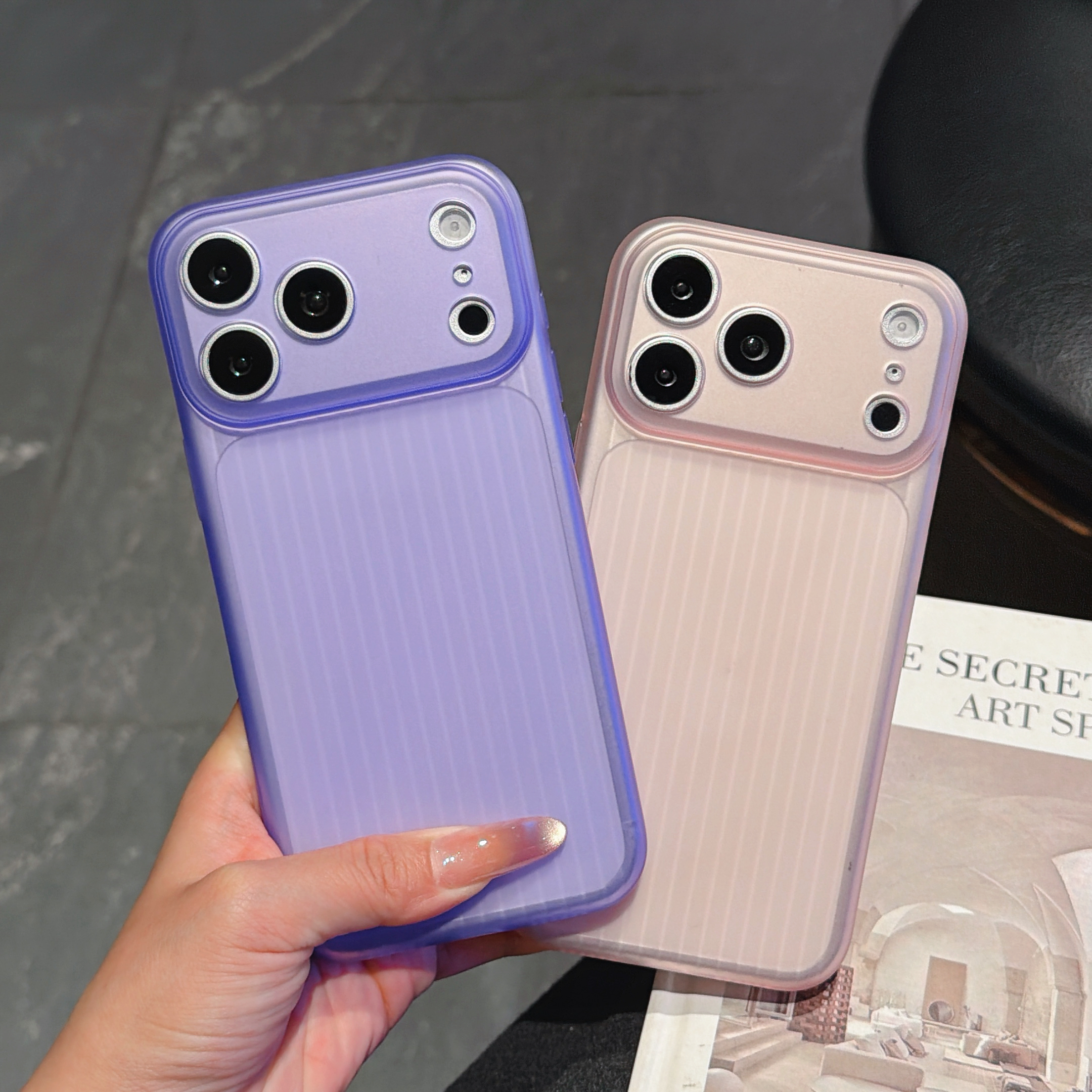 Travel Accessories Iphone - Slim Frosted Corrugated Suitcase Stripe Phone