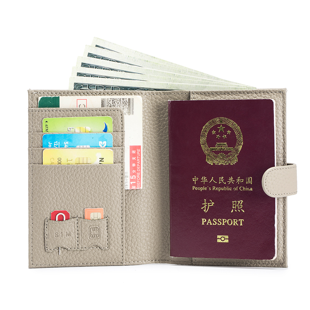 Travel Accessories Bag For Women - Genuine Cow Leather Passport Holder Travel