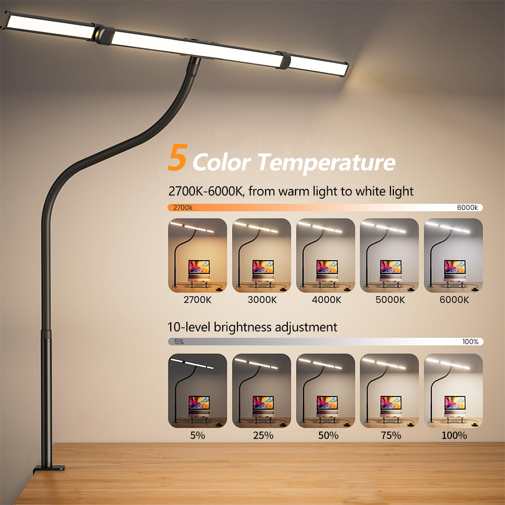 Eye-care LED Clip Metal Desk L - огляд і ціна Book Light Flexible