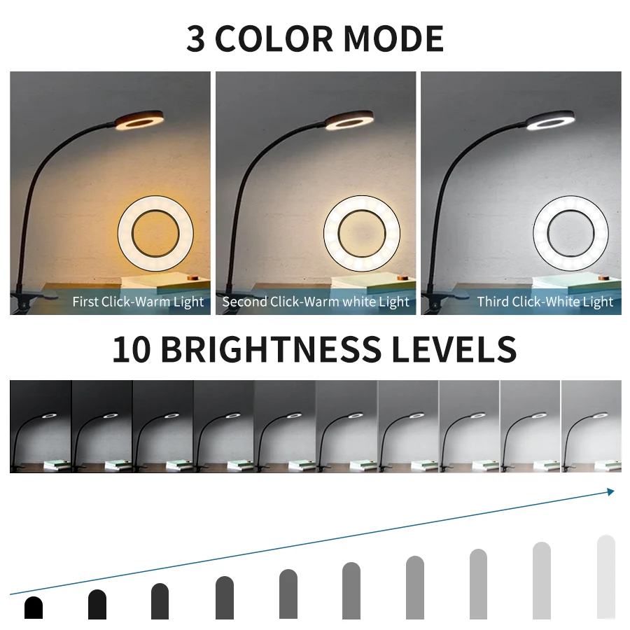 48 LEDs Clip on Desk Lamp 360° - огляд і ціна Book Light Flexible