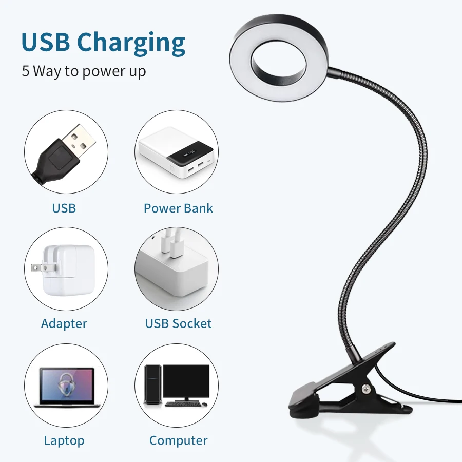 LED Clip On Reading Desk Lamp  - огляд і ціна Book Light Flexible