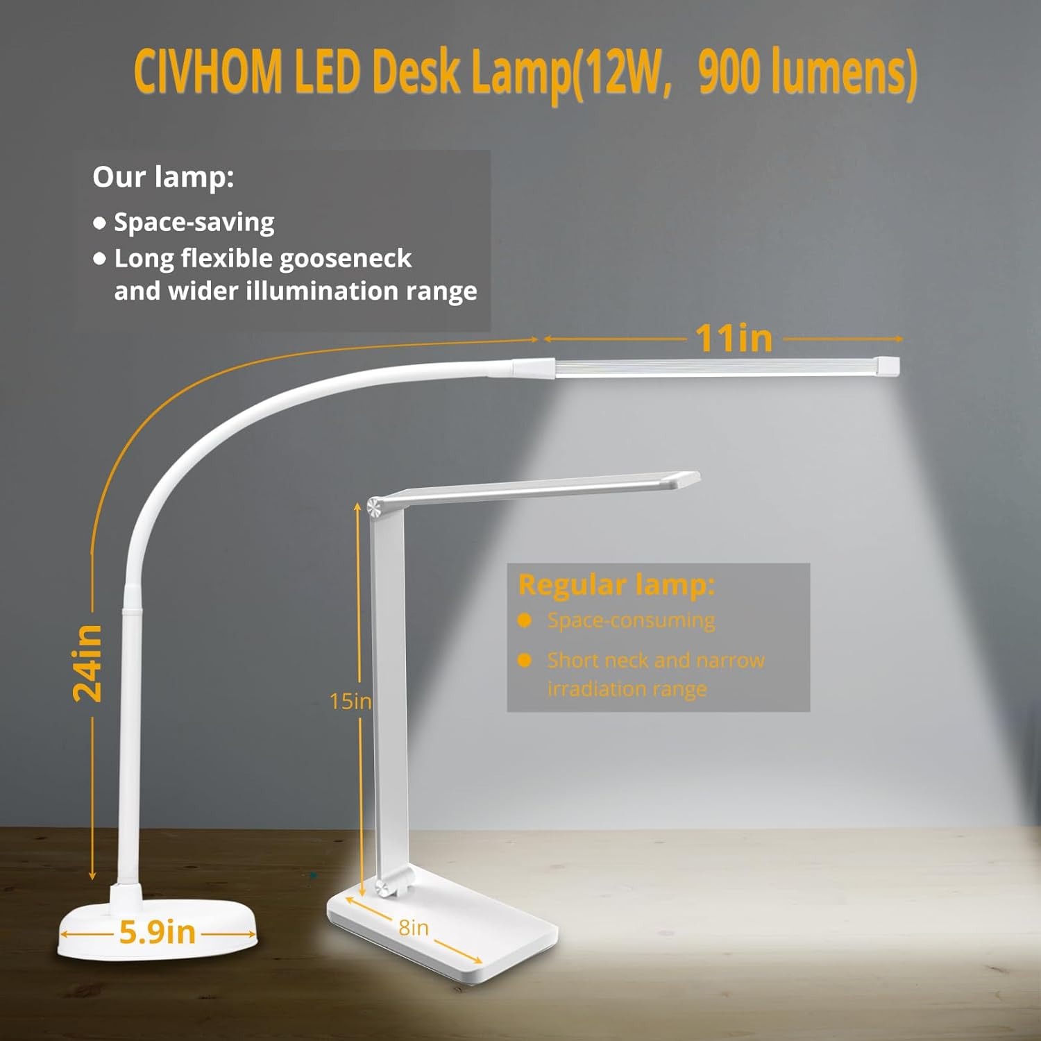 Eye-Caring LED Desk Lamp with  - огляд і ціна Book Light Flexible