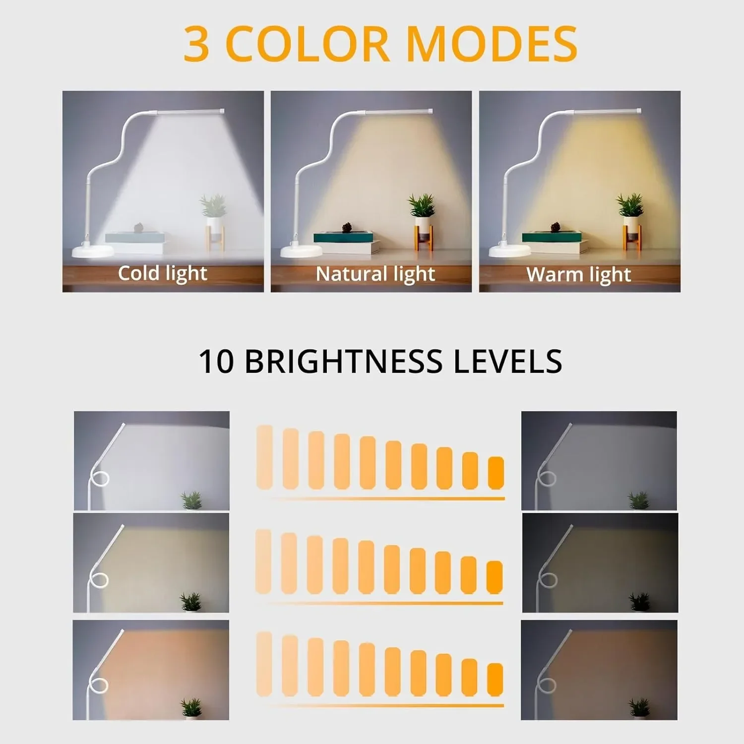 Eye-Caring LED Desk Lamp with  - огляд і ціна Book Light Flexible